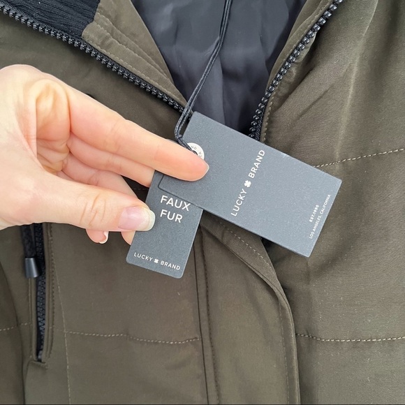 Lucky Brand Green Quilted Hooded Parka Coat NWT - Picture 10 of 11